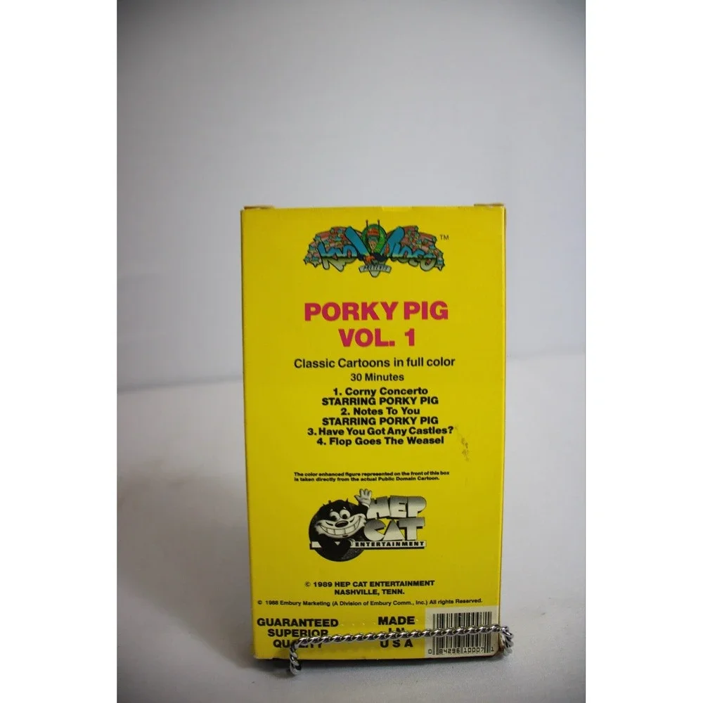 Porky Pig Kid Video Presents VHS Tape 4 Fully Animated Color Cartoons Vintage